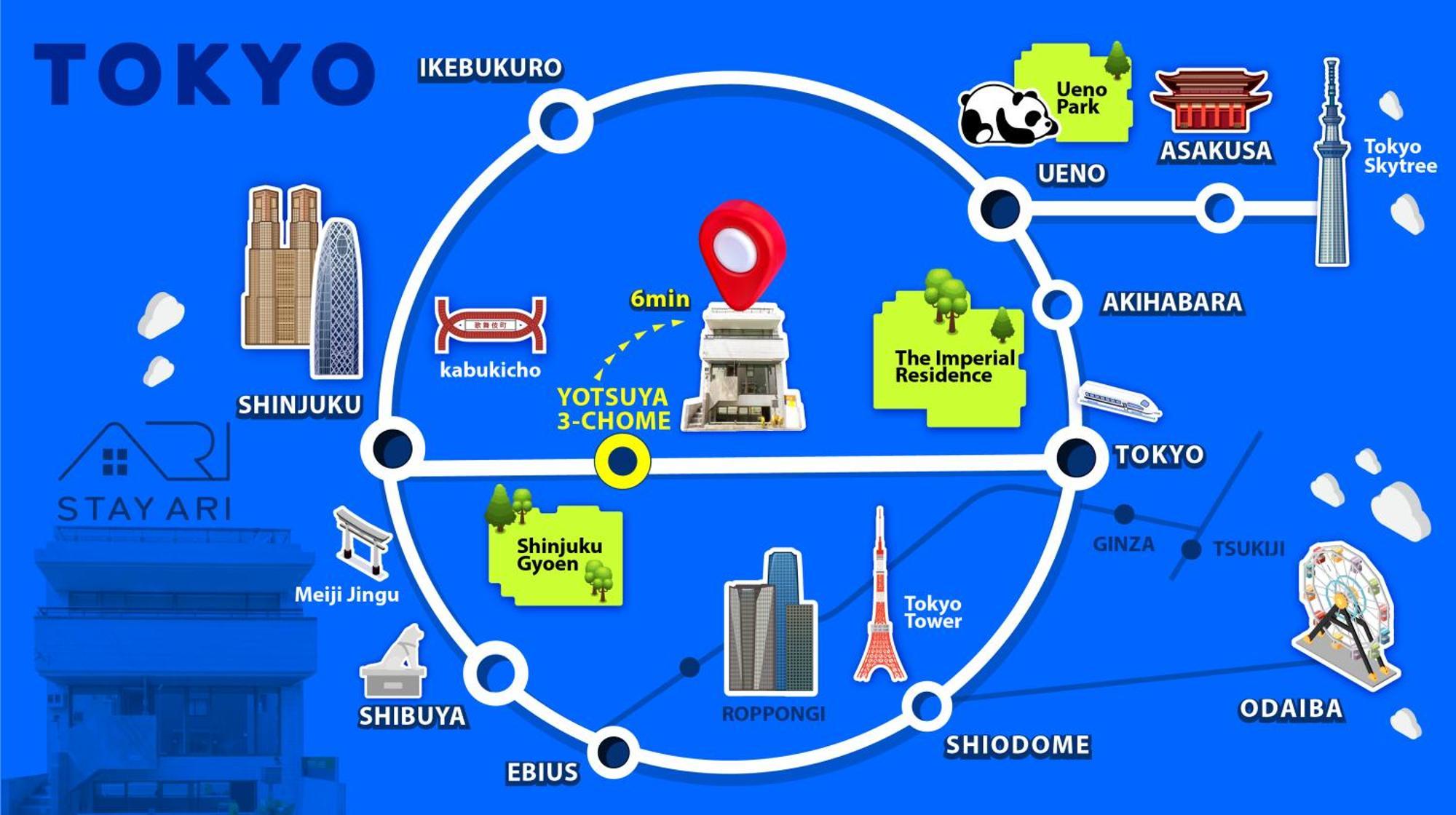 Stay Ari Shinjuku Gyoen 6Min Walk 도쿄 외부 사진